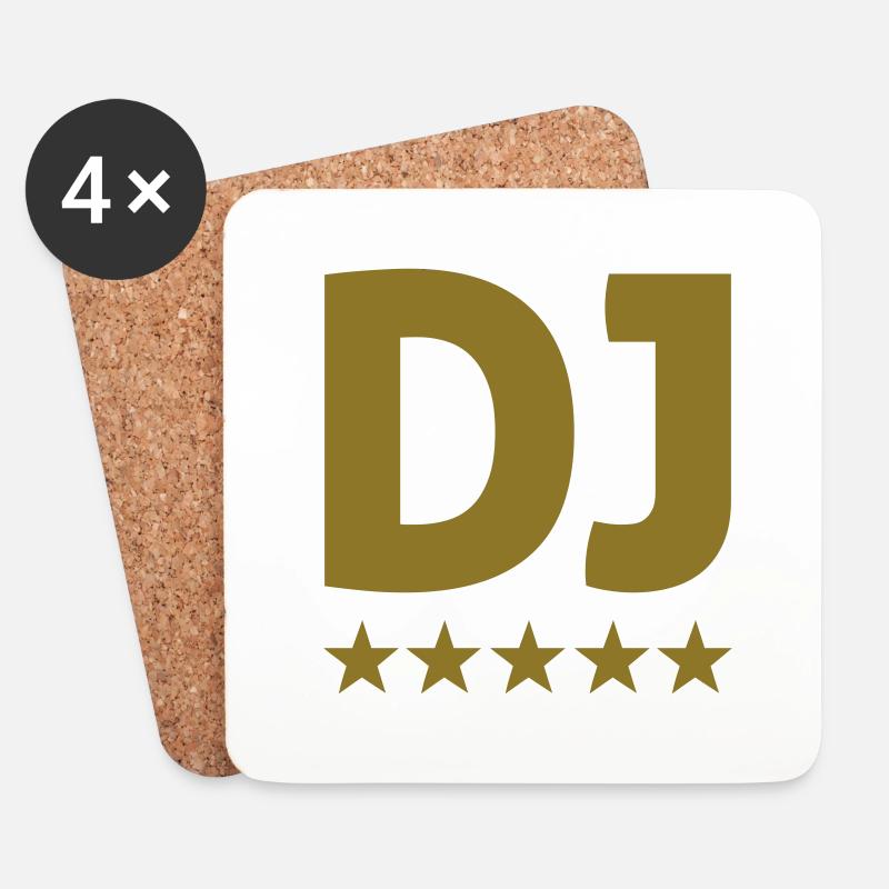 dj - Untersetzer (4er-Set) - Weiß