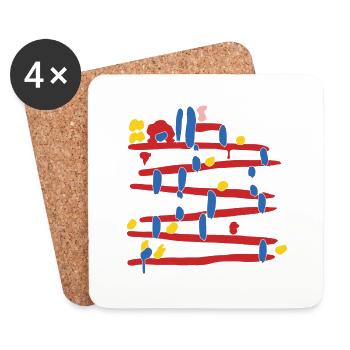 8 bit game - Coasters (set of 4) - white - Front