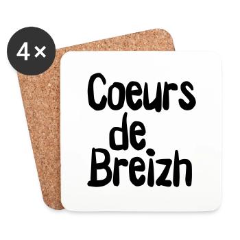 marque c2b coeurs de breizh logo - Dessous de verre (lot de 4) - blanc - Devant