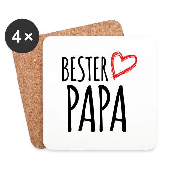 bester Papa - Untersetzer (4er-Set) - Weiß - Vorne