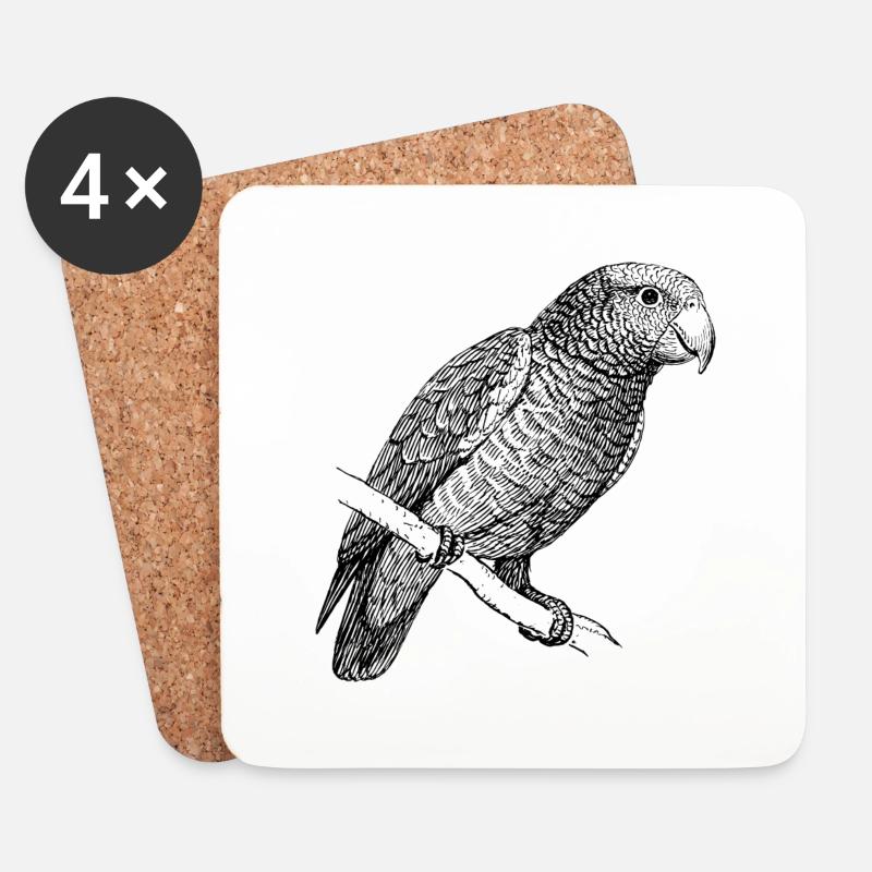 parrot40 - Untersetzer (4er-Set) - Weiß