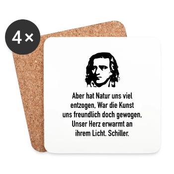 Schiller: Aber hat Natur uns viel entzogen, War d - Untersetzer (4er-Set) - Weiß - Vorne