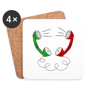 Telephones communication telephone conversation hello - Coasters (set of 4) - white - Front