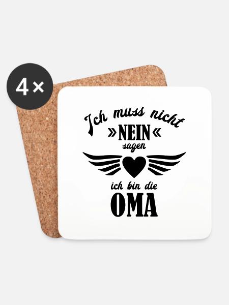 Ich muss nicht nein sagen Oma - Untersetzer (4er-Set) - Weiß