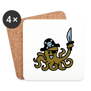 Pirate Otkopus 3 - Coasters (set of 4) - white - Front
