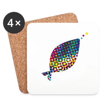 poisson full colors png - Dessous de verre (lot de 4) - blanc - Devant