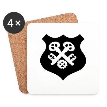 Zunftsymbold Schlosser - Untersetzer (4er-Set) - Weiß - Vorne