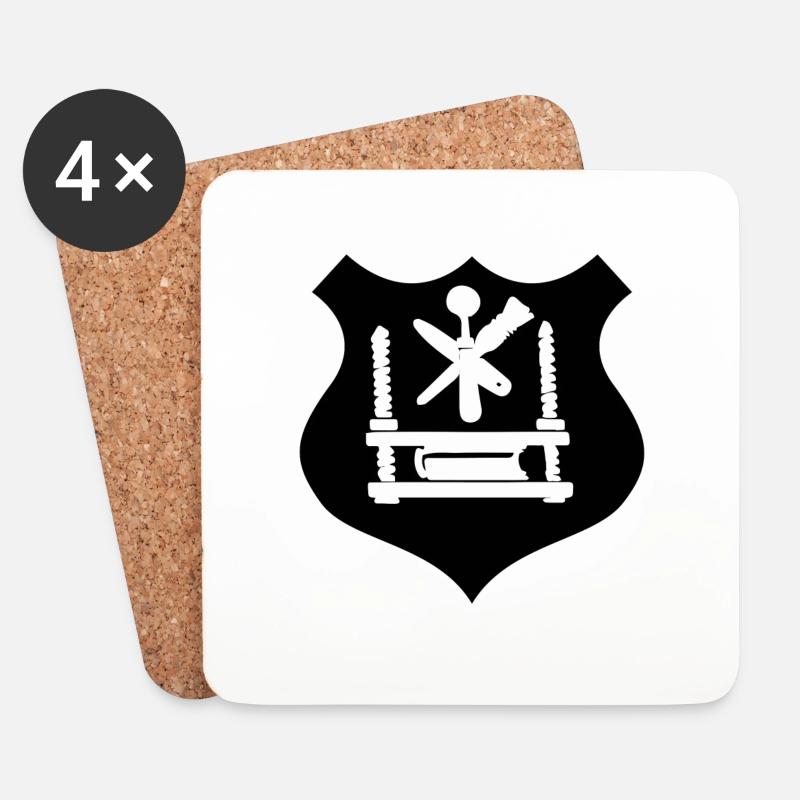 Zunftsymbol Buchdrucker - Untersetzer (4er-Set) - Weiß
