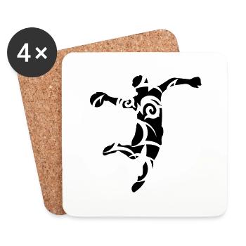 Handball tribal - Dessous de verre (lot de 4) - blanc - Devant