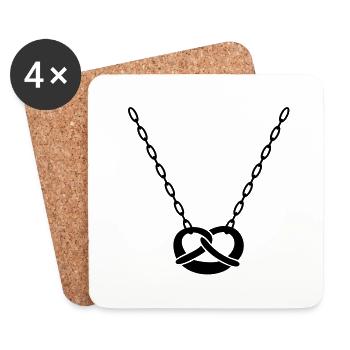 Kette mit Brezel - Untersetzer (4er-Set) - Weiß - Vorne