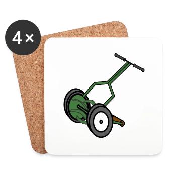 rasenmaeher lawn mower mowing machine4 - Coasters (set of 4) - white - Front