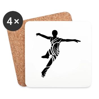 Ice Skating eu - Coasters (set of 4) - white - Front