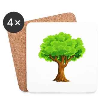 baum tree baumstamm wald forest woods33 - Untersetzer (4er-Set) - Weiß - Vorne
