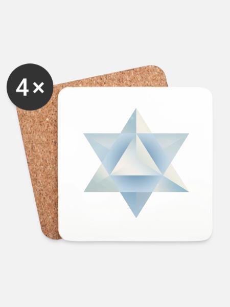 Merkaba - Untersetzer (4er-Set) - Weiß