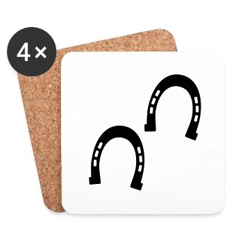 Les sabots de chevaux - Dessous de verre (lot de 4) - blanc - Devant