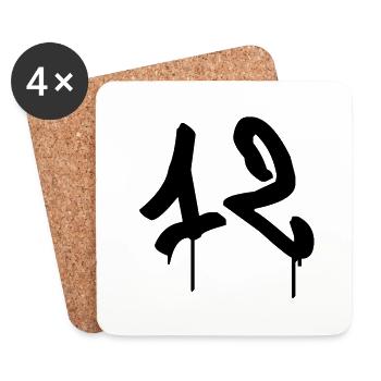 Tag : 12 - Dessous de verre (lot de 4) - blanc - Devant