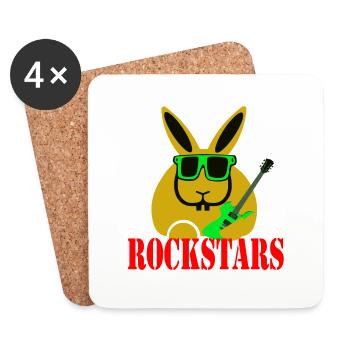 rockstars de lapin - Dessous de verre (lot de 4) - blanc - Devant