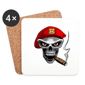 peace army skull - Dessous de verre (lot de 4) - blanc - Devant