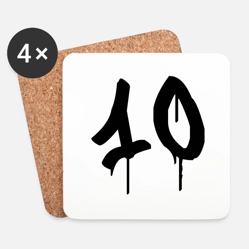 Graffiti : 10 - Coasters (set of 4) - white