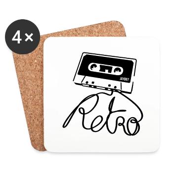 Retro - Dessous de verre (lot de 4) - blanc - Devant