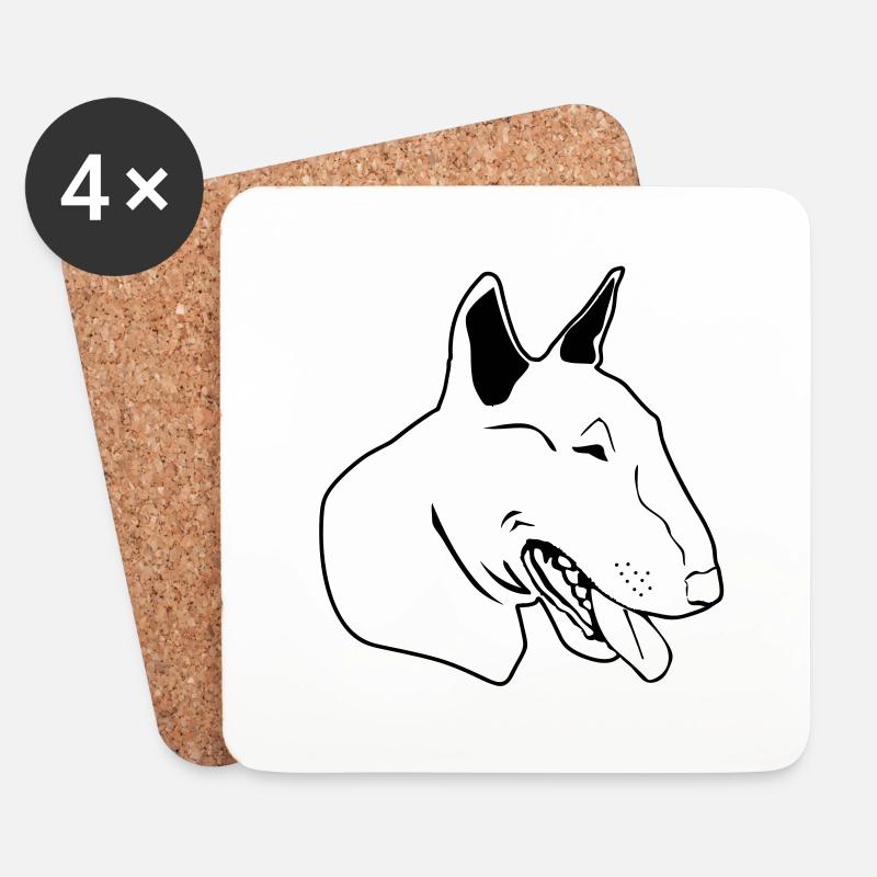 Bull terrier eu - Coasters (set of 4) - white