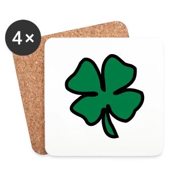Irish Leaf two coloured - Coasters (set of 4) - white - Front