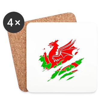Ripped shirt welsh - Coasters (set of 4) - white - Front