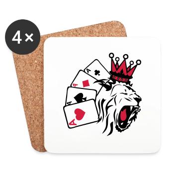 king roi poker lion1 - Dessous de verre (lot de 4) - blanc - Devant