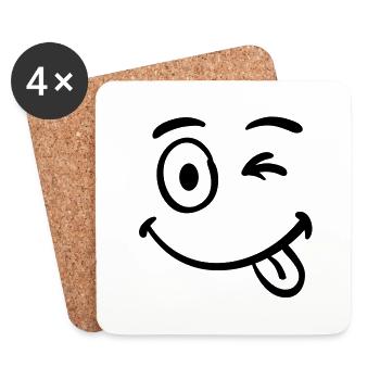 cool face - Untersetzer (4er-Set) - Weiß - Vorne