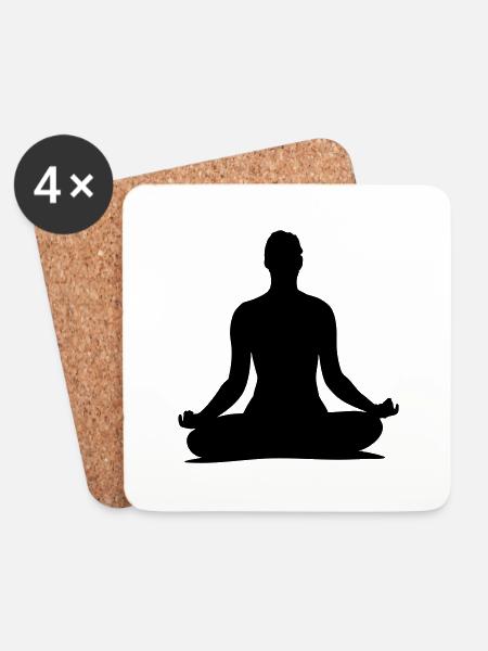 yoga___f1 - Untersetzer (4er-Set) - Weiß