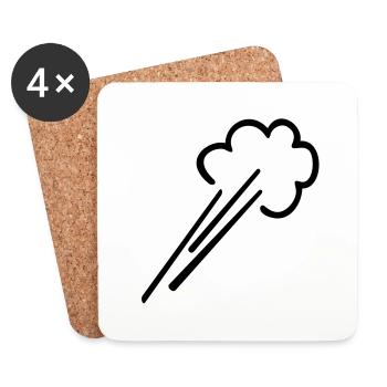 Luftstrom / wind blows (1c) - Untersetzer (4er-Set) - Weiß - Vorne