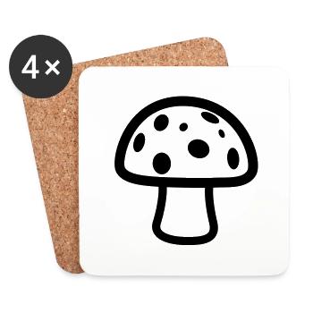 Mushroom - Coasters (set of 4) - white - Front