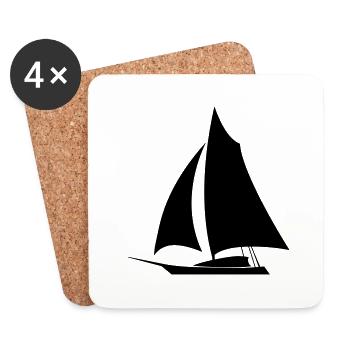 Sailboat eu - Coasters (set of 4) - white - Front