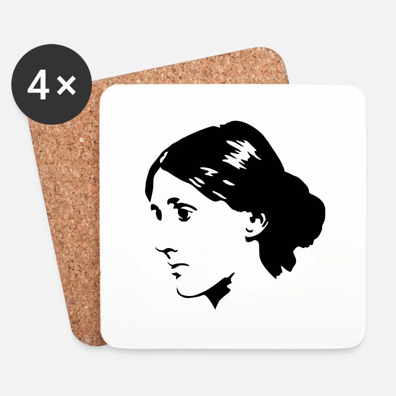 Virginia Woolf - Untersetzer (4er-Set) - Weiß