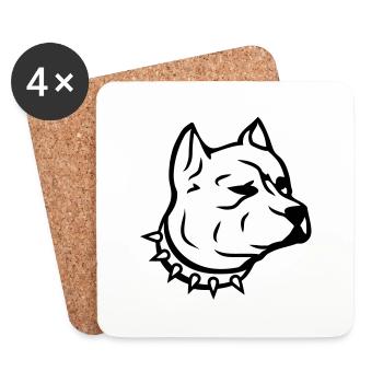 pit_dog_c1 - Dessous de verre (lot de 4) - blanc - Devant