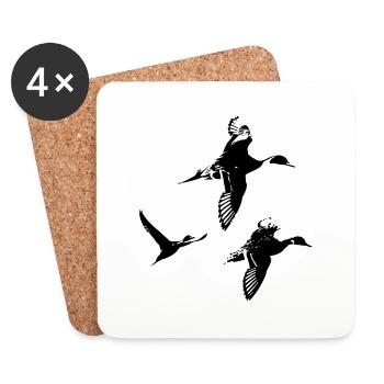 groupe canards pillet - Dessous de verre (lot de 4) - blanc - Devant
