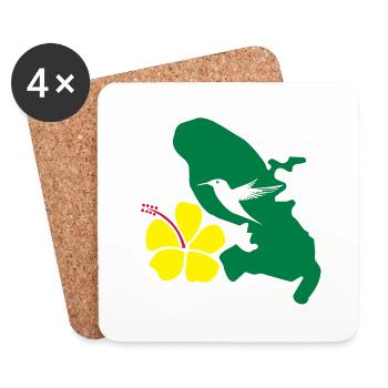 Kolibri Blumen Insel Martinique - Untersetzer (4er-Set) - Weiß - Vorne