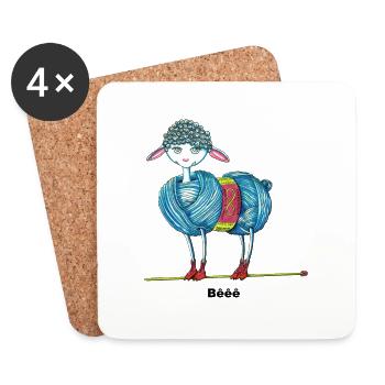 I like knitting - Coasters (set of 4) - white - Front
