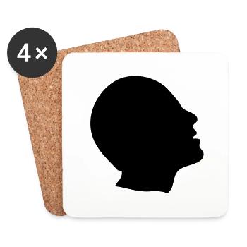 tete profil head profile1 - Dessous de verre (lot de 4) - blanc - Devant