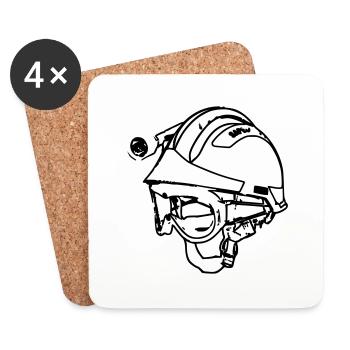 Fire helmet f2 - Coasters (set of 4) - white - Front