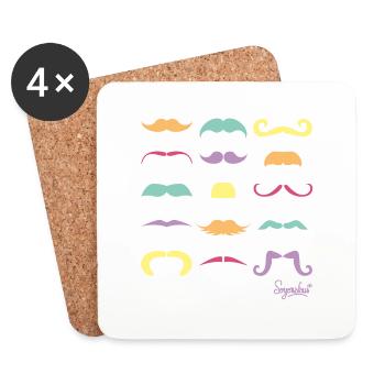SUMMER MOUSTACHES SOYONSFOUS - Coasters (set of 4) - white - Front