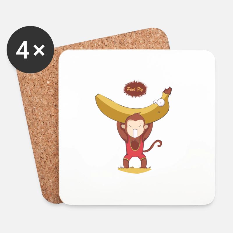 Monkey force - Coasters (set of 4) - white
