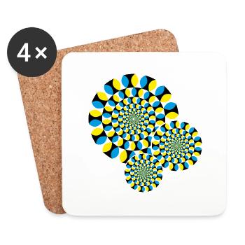Illusion d'optique - Dessous de verre (lot de 4) - blanc - Devant