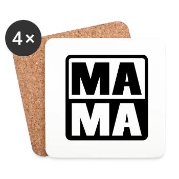 MAMA - Dessous de verre (lot de 4) - blanc - Devant