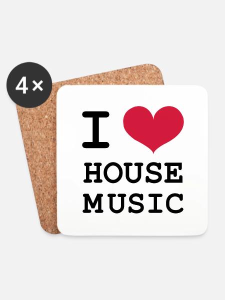 I Love House Music! - Coasters (set of 4) - white