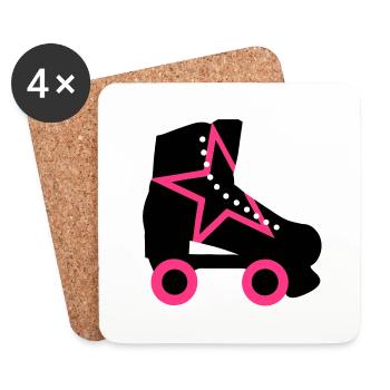 rollschuh - Untersetzer (4er-Set) - Weiß - Vorne