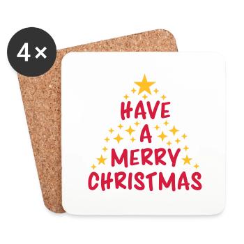 fir fir tree stars design cool have a merry c - Coasters (set of 4) - white - Front