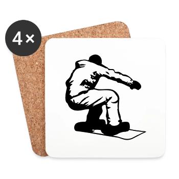 Snowboarder - Untersetzer (4er-Set) - Weiß - Vorne
