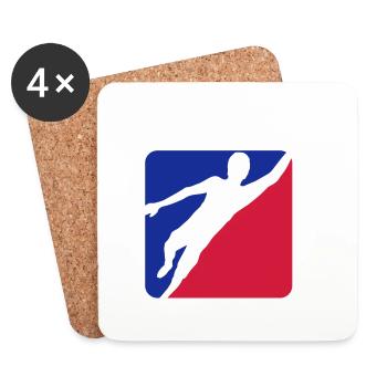Cool design logo Goalkeeper Torhueter holding football - Coasters (set of 4) - white - Front