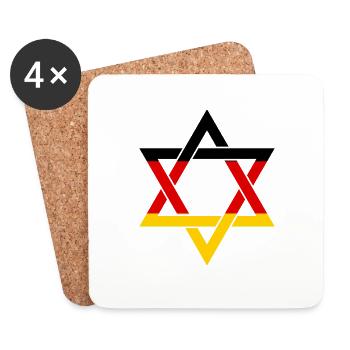 STOLZER DEUTSCHER JUDE Judentum Juden Menorah - Untersetzer (4er-Set) - Weiß - Vorne